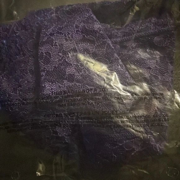 Victoria secret panty thong lace - up purple size large L - Picture 3 of 3